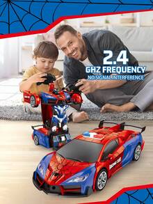 1pc Cool Remote Control Transforming Police Car, Spider Transforming Robot RC Car With Police Lights LED Cool Lighting, One-Key Transformation And 360° Rotation Drift, One-Key Auto Demo Transforming Car Robot RC Car, 2.4Ghz Remote Control Transforming Toy Car Robot, Creative Gift For Boys And Girls Aged 3-6 7 8 9 10 11 12+, Birthday Surprise Gift Christmas Gift - Multicolor - View 6