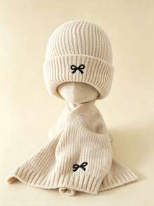 2PCS Kids Knitted Hat, Scarf Set For Autumn/Winter, Baby Heart Pattern Hat & Neck Warmer, Boys & Girls Warm Hat, Suitable For Outdoor And Cold Winter - Multicolor - View 15