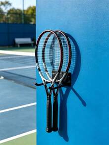 4Pcs Tennis Racket Wall Mount Holder, Heavy Duty Metal Racket Display Storage Rack, Indoor Outdoor Wall Hook For Tennis Rackets, Garage Gym Court Sports Equipment Organizer - Multicolor - View 5