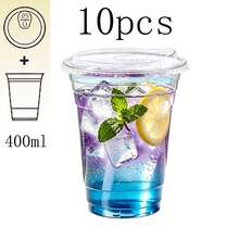 16oz/14oz Set Clear Cups With Lids, Durable Straight Lid Iced Beverage Cups, Smoothie Cups, Suitable For Cold Drinks, Juice And Milkshakes - Halloween/Christmas/Birthday Party Essentials - Transparent - View 20