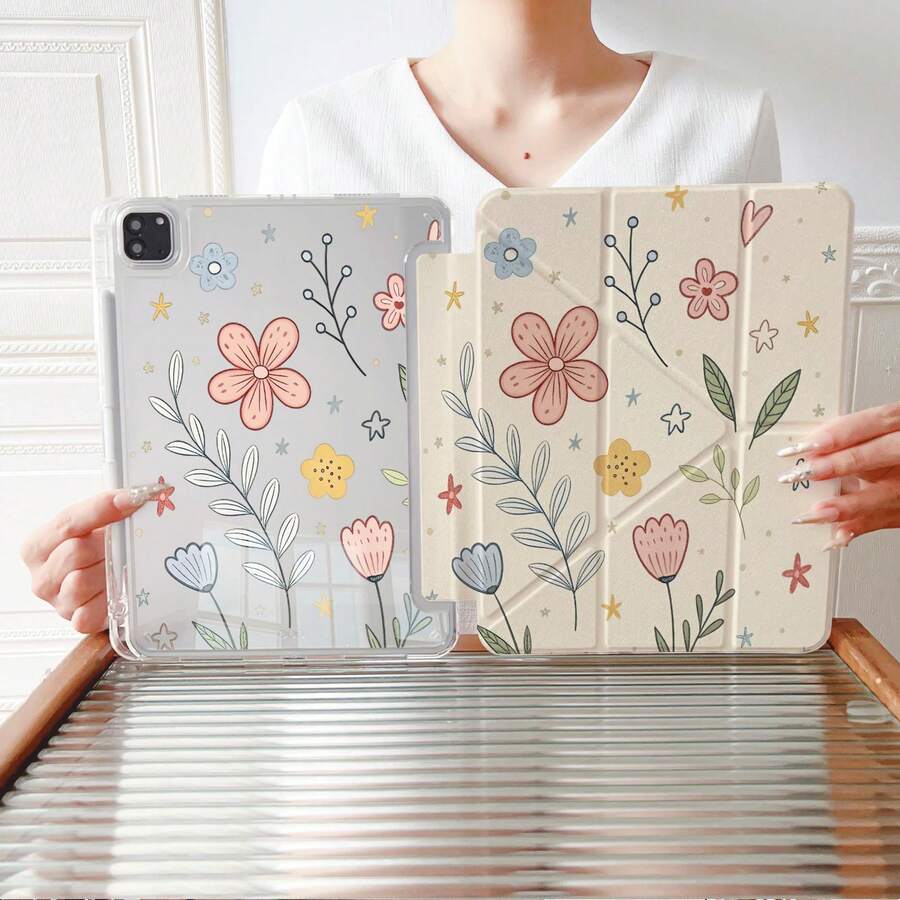1件平板電腦保護殼,相容於 iPad 11/A16/10th/Air4/5/6/Pro 12.9/2024/2025/2020/2021/2022/2023/10.2/10.9/Mini7,相容於 Galaxy Tab A8/A9 Plus/S6 Lite/S7/S9FE PLUS/S10 Plus,相容於 5/5pro/6/6pro/7/7pro/6s Pro,適用於工作、旅行與居家使用,可折疊平板電腦保護殼 - 彩色 - 查看 1