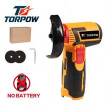 TORPOW 12V 無繩迷你角磨機，76mm 磨盤，10000RPM，多種選項：僅工具 / 含電池套件，切割、拋光、打磨、除鏽電動工具 - 橘色 - 查看 1