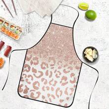 1pc Rose Gold Glitter Leopard Print Apron, Featuring Gradient Pink Leopard Pattern, Durable Cooking Apron Suitable For Bakers, Cake Decorators, BBQ Enthusiasts, Gardeners, Painters, Nail Artists - Perfect Gift For Home And Professional Chefs - Multicolor - View 2