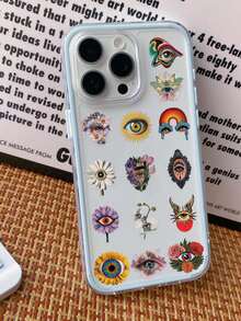50pcs Transparent Pupil Stickers, Scrapbooking Supplies, Creative And Beautiful Design, Suitable For Phone Case, Tablet, Laptop, Phone, Luggage, Car, Notebook, Helmet, Guitar, Skateboard, Storage Box, Computer - 50pcs - View 6