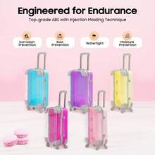 12Pcs Multi‑Color Mini Simulation Trolley Cases, ABS Transparent Suitcase‑Style Storage Boxes For Jewelry Small Items Party Favors - Multicolor - View 5