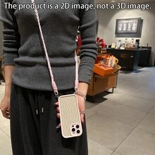 1件粉色條紋圖案大孔皮革紋理防震手機殼，TPU材質，適合作為節日禮物，兼容Apple XS/XS Max/XR/11/12/13/14/15/16 Pro/Pro Max/14/15/16 Plus/17，男女通用 - 彩色 - 查看 2