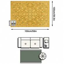 1 Buah Karpet Klasik Eropa Tradisional Motif Bunga Hijau Krem Emas, Karpet Persegi Panjang Gaya Vintage Istana Prancis dari Bahan Kasmir Imitasi dengan Karangan Bunga Tengah Radial dan Detail Sulur Gulir yang Rumit, Dapat Dicuci dengan Mesin, Cocok untuk Ruang Tamu/Kamar Tidur/Dekorasi Rumah yang Nyaman dan Elegan di Musim Semi dan Musim Panas - MultiWarna - View 14