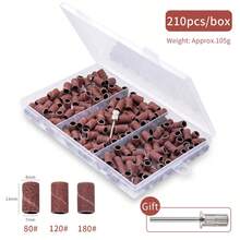 Nail Sanding Ring 80#/120#/150#/180#/240# Grit Sanding Sleeve, Suitable For Nail Drill Mandrel, Nail And Foot Care Grinding Accessory - Multicolor - View 4