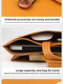 14 Inch Laptop Bag, Unisex, Large Capacity Inner Pocket, Business Briefcase FK7X - View 5