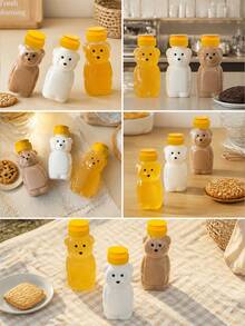 3/1pc Little Bear Plastic Water Bottle Cute Creative New Student Portable Transparent Water Cup Milk Tea Cup For Birthday Gifts - Multicolor - View 6