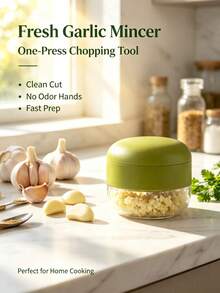 2/1pc Handheld Garlic Grater, Stainless Steel Blade Garlic Press, With Transparent Storage Box, Removable And Easy To Clean Garlic Grater, One-Click Garlic Press, Suitable For Home Kitchen Cooking, Compact And Fast Garlic Grater - Multicolor - View 1