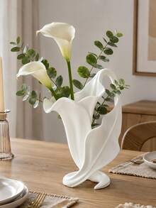 1PC Alla Lily Sculpture Vase, Abstract Irregular Art Vase For Dried Flowers, Minimalist Tabletop Ornament, Living Room Bedroom Bookshelf Decor, Housewarming Gift - Multiple Styles - View 2