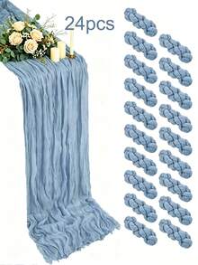 Bohemian Style Polyester Table Runner, Pleated Design, Solid Color Tablecloth, Holiday Table Decor Fabric Flag, Home Decor, Dining Table Decor, Room Decor, Wedding Decor - Multicolor - View 118