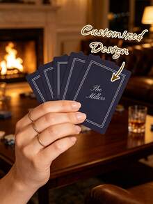 Custom Family Name Playing Cards, Personalized Custom Text Poker Cards, Customized Keepsake Gift For Wedding Family Party Game Favors Newlywed Couple Commemorative Playing Cards - Multicolor - View 2