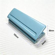 Adjustable 6-Hole Metal Hole Puncher, A5 A6 A7 6-Ring Hole Puncher With Positioning Mark, 6-Page Capacity Hole Puncher Suitable For Daily Planner, Personal, Schedule, Loose-Leaf Binder Refill Pages - A Blue - View 3
