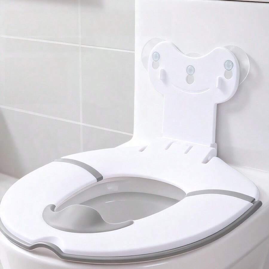 Foldable Toilet Seat Cover, Portable, Space-Saving, Washable And Fade-Resistant, With Cute Cartoon Pattern, Splash-Proof Design, Suitable For Outdoor Use, With Toilet Seat Ring, Easy To Store, Universal Children Splash-Proof - Multiple Styles - View 1