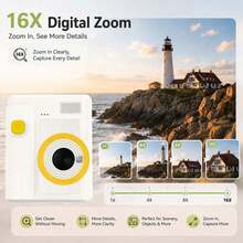 Instant Print Digital Camera, Instant Imaging Camera, Christmas Birthday Gift, Comes With Replacement Paper And 6 Colored Pens, Compact And Portable, 48MP, Supports 1080P Video Recording, Instant Imaging, Portable Travel Camera Toy, Inspires Creativity, Ideal Travel Photography Toy Bringing Fun, Lightweight And Easy To Carry, 1300mAh Rechargeable Battery - View 6