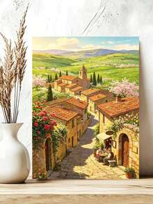 DIY Italian Tuscan Village Spring Landscape (Frameless Or Framed 8x12 / 16x20 Inches) Paint By Numbers Kit(Acrylic) Arts & Crafts For Adult Beginners, Home Wall Decor, And Unique Holiday Gifts - Sets - View 4