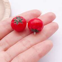 2/10pcs 3D Realistic Resin Fruit Charms Apple Pear Mango Mangosteen Tomato Fruit Pendants For DIY Bracelet Earring Necklace Jewelry Making Supplies - Multicolor - View 16