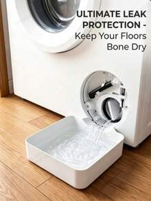 1/2 Universal Washing Machine Water Tray With Guide Plate, Washing Machine Drainage Basin, Washing Machine Anti-Overflow Water Tray, Leak-Proof Water Collection Box, Suitable For Bathroom, Home, Kitchen Accessories, Cleaning Supplies - One Size Fits All - View 3