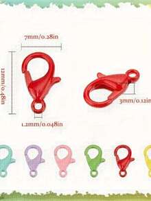 100/50/20pcs 12mm Multicolor Lobster Clasps, Suitable For DIY Jewelry Necklace Making, Lobster Clasp Bulk Bracelet Clasps And Other Material Accessories, Colorful Small Business Supplies, Random Colors - Random/Multi-color/Assorted - View 3