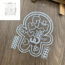 Gingerbread Man Doll Heart-Shaped Metal Cutting Die Cutter Card Making Set Embossing Paper Cutting Template Collection Scrapbook Template Supplies Machine Template - DX581 - View 1