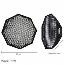 Ambitful FW95 Octagonal Softbox With Grid, Bowens Mount Octagonal Softbox With Honeycomb Grid, Suitable For Studio Flash Photography Lighting - View 3