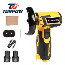 TORPOW 12V Cordless Mini Angle Grinder, 76mm Grinding Disc, 10000RPM, Multiple Options: Tool Only/Battery Kit, Cutting Polishing Grinding Rust Removal Power Tool - Yellow - View 4