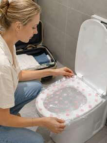 Disposable Toilet Seat Covers, Waterproof Heart Pattern Toilet Seat Covers, Portable Sanitary Seat Covers, Suitable For Travel, Hotel, Public Restroom - Multicolor - View 3