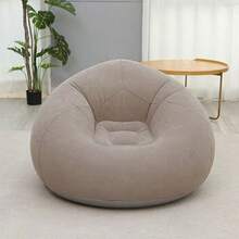 1pc Large Slouchy Inflatable Sofa Chair, PVC Bean Bag Sofa, Suitable For Indoor And Outdoor Seating (With Inflatable Accessories) - Multicolor - View 1