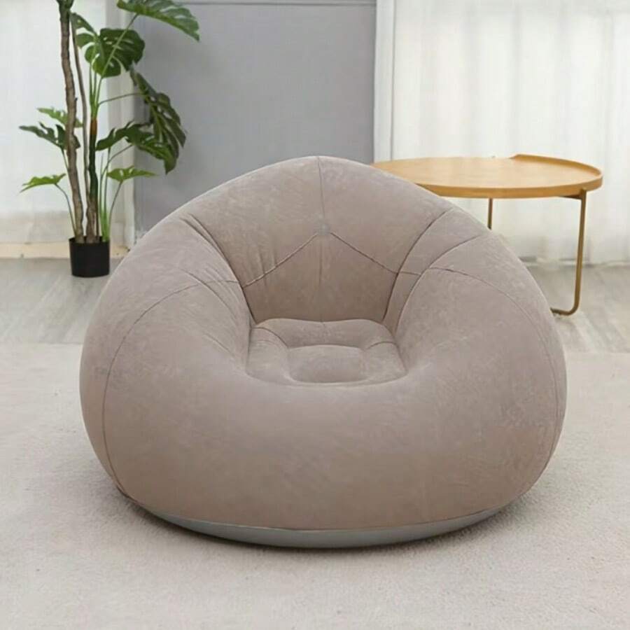 1pc Large Slouchy Inflatable Sofa Chair, PVC Bean Bag Sofa, Suitable For Indoor And Outdoor Seating (With Inflatable Accessories) - Multicolor - View 1