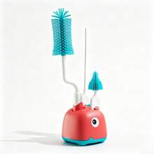 Bottle Brush Tea Cup Multi-Function Standing Brush Silicone Nipple Brush Set Cup Brush 3-In-1 Straw Brush - Multicolor - View 10