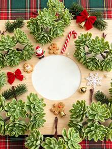 1pc Mini Artificial Succulent, Suitable For Home, Wedding, Holiday Decorations, Centerpiece Table Decoration, Christmas Decoration, Birthday Gift, Festive Birthday Party Accessories, And Outdoor Garden Decoration. - Green - View 6