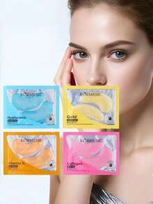 10/6/2pcs Reusable Silicone Eye Patches, Soft And Flexible Under Eye Mask, 4 Colors Available - Multicolor - View 2