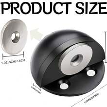2/4pcs Oval Magnetic Door Stopper, Self-Adhesive With Rubber Cushion, Door Stop Holder Wall Protector - BB - View 4