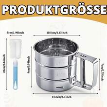 250g Stainless Steel Powder Sugar Shaker, One‑Hand Fine Flour Sifter Sieve, Rustproof Baking Sieve For Home Baking - Silver - View 7