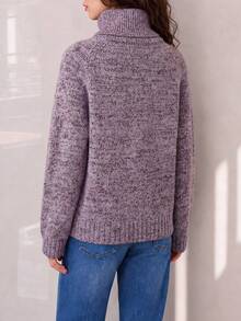 Women's Autumn/Winter Vintage Style New Yarn Lapel Cardigan Jacket - Floral Purple - View 2
