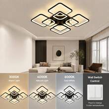 Novel Square Grid Ceiling Light: High Transparency Acrylic Material, Three-Color Dimmable, Large Space No Blind Spots, Wide Illumination. Soft And Glare-Free - Perfect For Living Room, Villa, Bedroom And Dining Room Use. Widely Used In Home Lighting And Decoration. - Multicolor - View 10