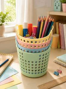 4pcs Mini Desktop Storage Baskets/Plastic Organizer Boxes/Handmade Supplies Storage Buckets, Home Use, Suitable For Desktop, Desk And Office Organization - View 7