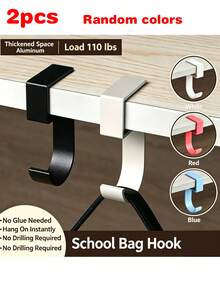 1pc Desktop Handbag Hook, Heavy Duty High Strength Alloy Material Bag Holder, Can Hang Bags, Umbrellas, Keys, Water Bottles And Headphones, Perfect Desktop Accessory For Back To School And Office Use - The Shape Of 5 - View 14