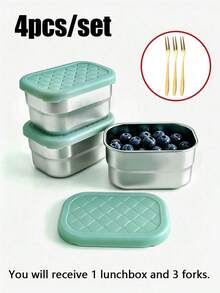 1pc 8oz Stainless Steel Snack Storage Container With Silicone Lid, Leak-Proof Food Storage Box, Reusable Metal Lunch Box - Multicolor - View 16