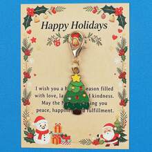 5 st/10 st emaljerade julgransnyckelringscharms, julgransberlock med Happy Holidays-hälsningskort, hummerlås, julklapp - Multifärgad - Visa 7