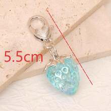1pc/Multi-Pcs Women's Acrylic Electroplated Colorful Strawberry Pendant Keychain Bag Charm Accessory - Multicolor - View 11