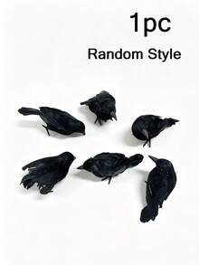 Halloween Black Crow Decor: Realistic Feather Crow Statue, Perfect For Witch Theme Decor, Haunted House, Halloween Party And Spooky Home And Garden Decoration - Multicolor - View 10