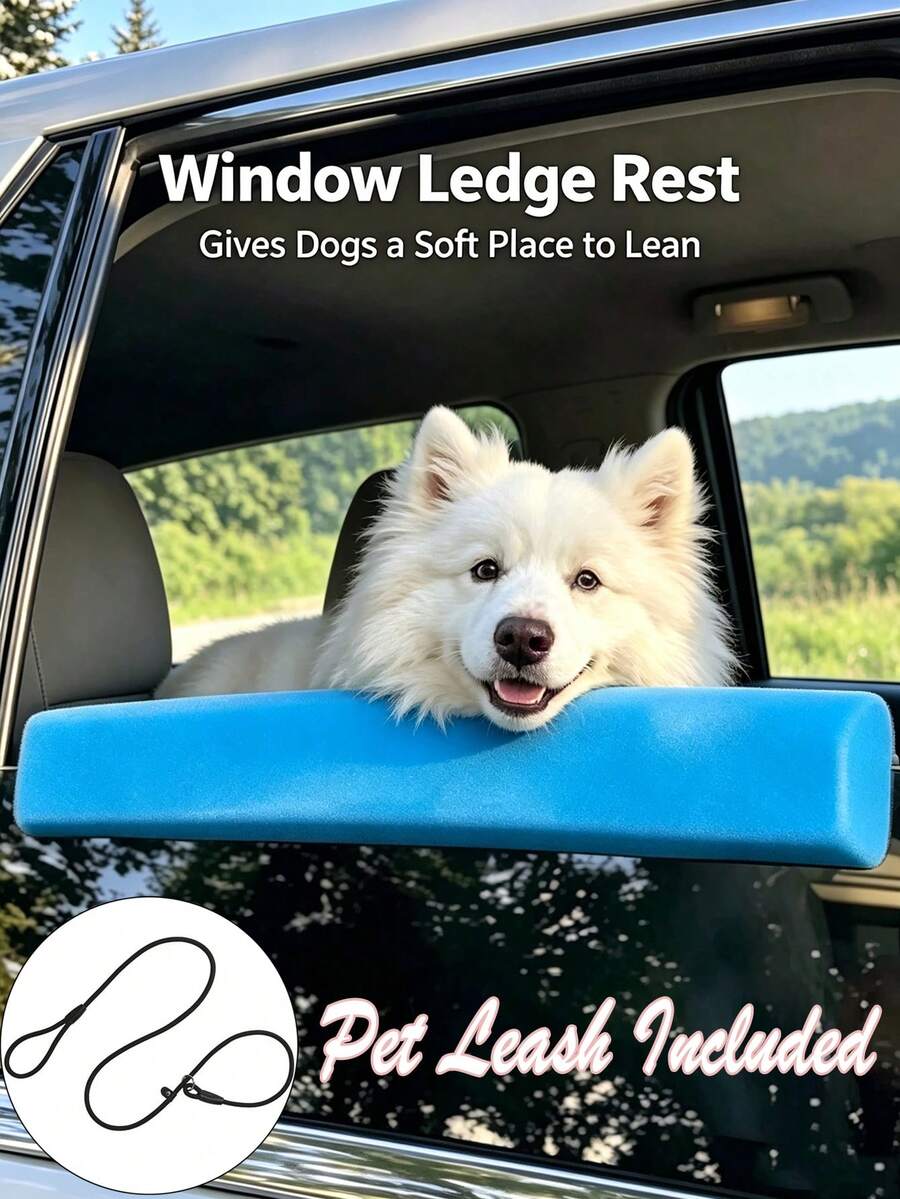 Dog Car Window Headrest, Pet Window Chin Rest, Soft Foam Car Travel Accessory, Pet Car Window Chin Support Tool, Suitable For Small And Medium Dogs During Road Trips - Multicolor - View 1