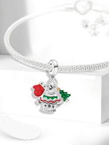 1 Holiday Limited Edition Color Diamond Christmas Tree, Christmas Clothes Pendant, Creative Exquisite Bead String DIY Bracelet Necklace Gift - Silver - View 6