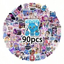 Hasbro/50-90入隨機組 可愛卡通惡魔獵人女孩組合創意貼紙 DIY 手帳文具筆記本裝飾貼紙 - 彩色 - 查看 8
