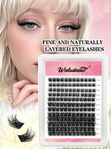 Waloshow 1 Box 12 Rows 144 Clusters New Hot Melt Natural Fine False Eyelashes, Party Thick Makeup Ball Style - C - View 4