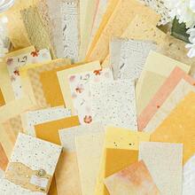 50pcs Vintage Ink Wash Floral Plaid Texture Journaling Writable Background DIY Decorative Base Paper - Vintage - View 3