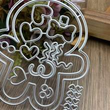 Gingerbread Man Doll Heart-Shaped Metal Cutting Die Cutter Card Making Set Embossing Paper Cutting Template Collection Scrapbook Template Supplies Machine Template - DX581 - View 5